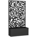 Fioriera con Spallier 61x23x113 cma per Rampicanti Montaggio a Parete o a Terra in Acciaio Nero      