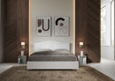 Letto Matrimoniale con Rete e Contenitore Alzata Comoda Struttura Bianco Frassico e Testata in Similpelle Grace Bianco Varie Misure