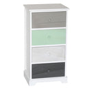Cassetiera con 4 Cassetti in Legno Paulownia Multicolor Fadi