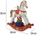 Base Albero di Natale Cavallo a Dondolo Rosso e Bianco Decorazione Natalizia