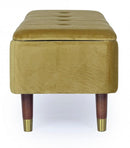 Panca Fondo Letto 2 Posti 120x42x42 cm con Vano Contenitore Kira Verde Oliva