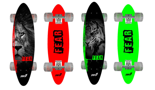 Skateboard con Tavola 61 cm in Legno Fear Rosso Verde online