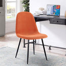 Set 4 Sedie da salotto Imbottite in Tessuto Bella Arancioni
