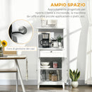 Mobile Cucina per Microonde 60x40x122,5 cm con Cassetto e Armadietto 2 Ante in MDF Bianco  