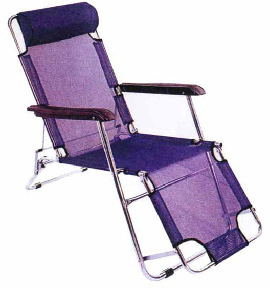 online Sedia Sdraio Reclinabile Pieghevole in Alluminio e Textilene Becker Prato Blu