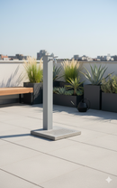 Fontana da Giardino con Rubinetto e Base in Cemento Belfer 42/QBM Alluminio