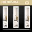 Specchio con Luci LED Regolabili e Pulsante Touch 40x5x160 cm in Vetro e MDF Grigio  