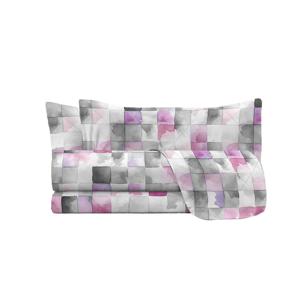 Set Lenzuola con Stampa Sopra Sotto e Federe Linea River Ili Varie Misure sconto