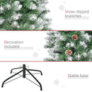 Albero di Natale Artificiale Innevato 180 cm 630 Rami e 37 Pigne Verde e Bianco 