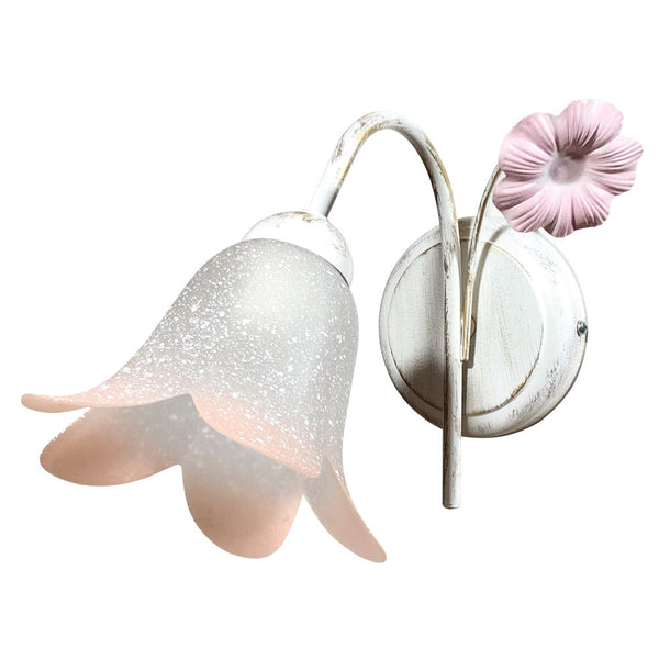 acquista Applique 1xE14 Montatura Bianco Oro Vetro Ss Bianco Sfumato Rosa E-Energy Vera