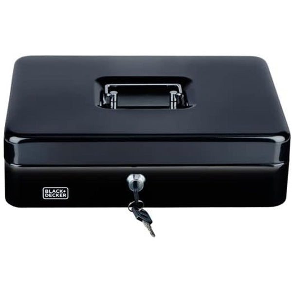 Cassettina Portavalori Nera a 4 Scomparti con Raccoglitore di Monete con 2 Chiavi Black & Decker acquista