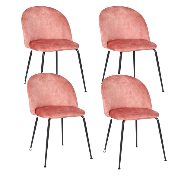 Set 4 Sedie Imbottite 45x55x79 cm in Velluto Rosa Chiaro sconto