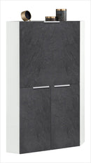 Armadio Angolare con Scrivania a Scomparsa 56x56x35x140h cm Dalia Bianco/Report Grigio  