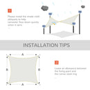Tenda a Vela Ombreggiante Rettangolare 4x6m in Poliestere Bianco Crema