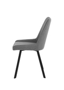 Set 4 Sedie 48x60xH87 cm in Microfibra Fox Grigio Scuro