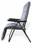 Sedia Sdraio Reclinabile Pieghevole Soriani Righe Celeste e Rosse