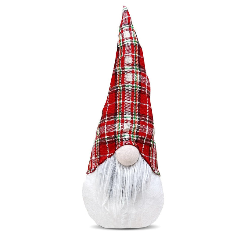 Gnomo di Natale H45 cm con Luce Bianco con Cappello Scozzese