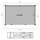 Casetta da Giardino Carla 4,08x2,68m Porta Doppia in Legno di Abete Grezzo