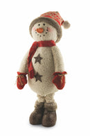 Pupazzo di Neve in Tessuto Gambe Allungabili H120 cm Soriani