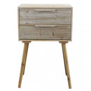 Mobiletto con 2 Cassetti 50x37x80 h cm in Legno di paulownia Tortora