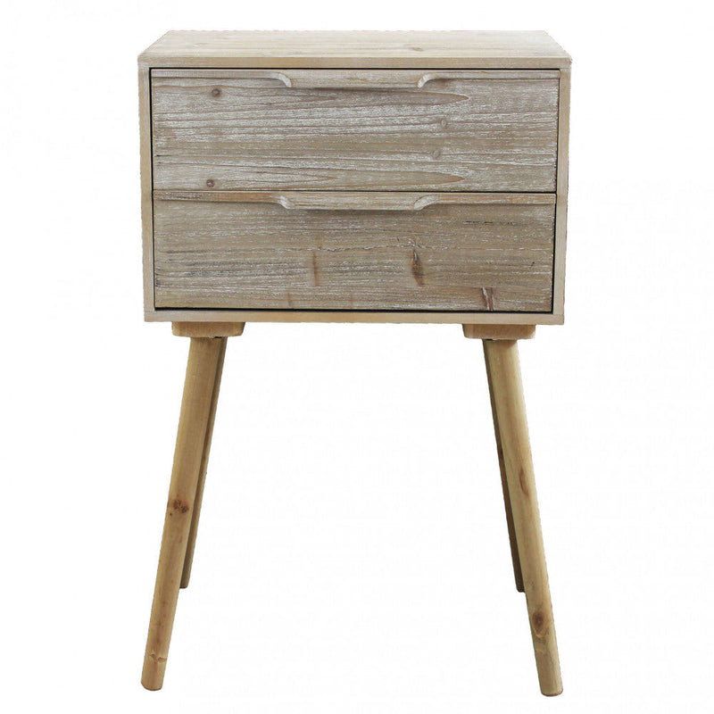 Mobiletto con 2 Cassetti 50x37x80 h cm in Legno di paulownia Tortora
