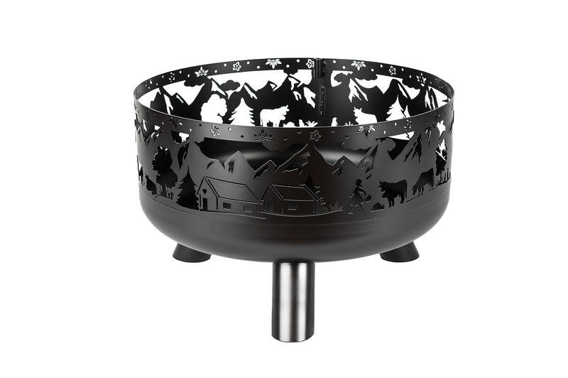 Braciere da Esterno Ø60x39 cm Soffio in Acciaio Nero Alta Temperatura