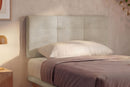 Letto 1 Piazza e Mezza con Rete Rivestita Microfibra Sabbia Tessis Testata Square Varie Misure