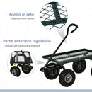 Carrello da Giardino 94x48.5x100 cm Capacità 150 kg in Acciaio Nero e Verde  