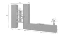 Parete Attrezzata Soggiorno 320x30x180 cm Maruska n°21 Grigio Antracite Opaco