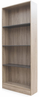 Libreria 4 Ripiani 73x24x170 cm in MDF Soriani Marrone Chiaro e Scuro