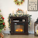 Ghirlanda Natalizia Decorativa da Interno 25x180cm con 50 LED Pigne e Bacche Verde e Bianco      