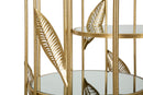 Libreria Leaf Double 73x90x35 cm in Ferro e MDF Oro