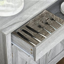 Credenza Cucina Country con Armadietto a 2 Ante e Cassetto 80x39.7x80cm Grigio