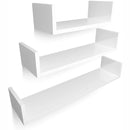 Set 3 Mensole Decorative 30-40-50 cm Bianco