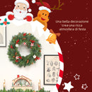 Ghirlanda Natalizia Decorativa da Porta 60 cm con Pigne Bacche e Palline Verde      