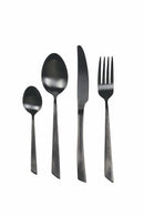 Servizio Set di Posate 24 Pezzi in Acciaio Nero Opaco Villa d'Este Home Tivoli Cut