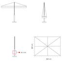 Ombrellone da Giardino 3x4 m Palo Ø60 mm in Legno Telo in Acrilico con Balza Danieli Sydney Ecrù