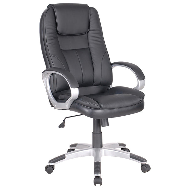 acquista Sedia Poltrona Presidenziale in Similpelle Nero da Ufficio