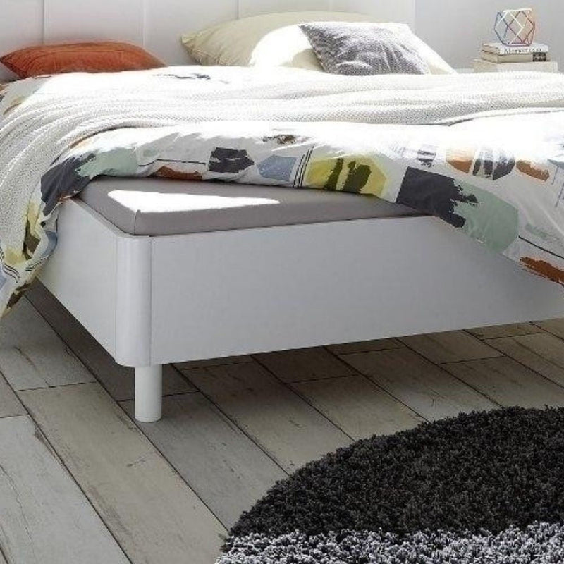 Letto Matrimoniale 183x211x116 cm in legno Ottica bianco laccato opaco