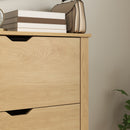Scarpiera Slim per 18 Paia di Scarpe 72x26x112 cm 3 Cassetti con 2 Ripiani Regolabili e Rimovibili Naturale      