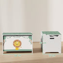 Baule Portagiochi per Bambini 60x37x39 cm con Coperchio in MDF Verde  