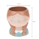 Set 2 Vasi Testa Donna Ø 14,5x H 16 cm