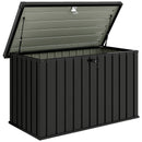 Baule da Esterno 400 L 124x66x72 cm con Serratura e 2 Chiavi in Acciaio Zincato Nero      