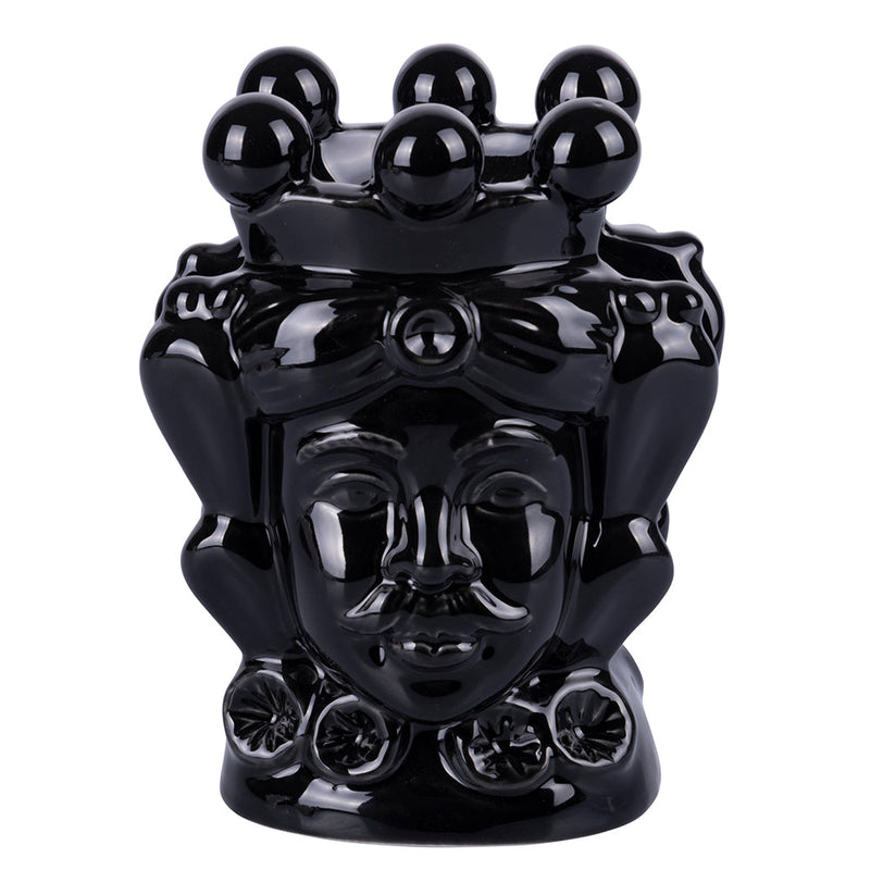 Porta Salviette Testa di Moro 10,6x9,6x13,6 cm  in Ceramica VdE Tivoli 1996 Sicilia