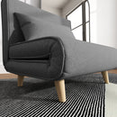 Poltrona Letto con Schienale Reclinabile su 6 Posizioni 94x78x80 cm in Tessuto Grigio  