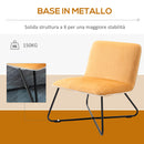 Poltrona Imbottita 55x69x68 cm in Velluto Giallo