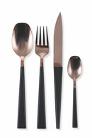 Servizio Set di Posate 24 Pezzi in Acciaio Villa d'Este Home Tivoli Copper Nero