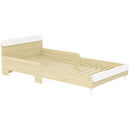 Letto Singolo per Bambini Basso con Sponde Laterali Alte 194,8x103x60,5 cm Bianco e color Legno  