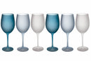 Set 6 Calici Frosted in Vetro 550 ml Villa d'Este Home Tivoli Blue Dream