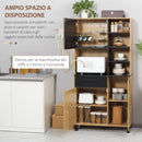 Credenza Cucina 90x40x180 cm in Truciolato e Legno di Pino